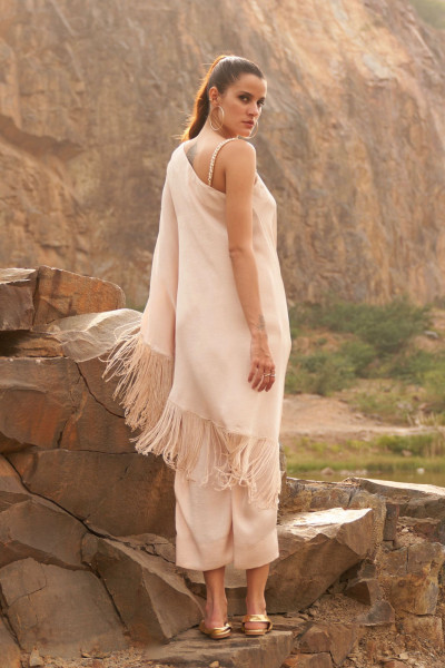 Ethereal Fringe Satin Ensemble