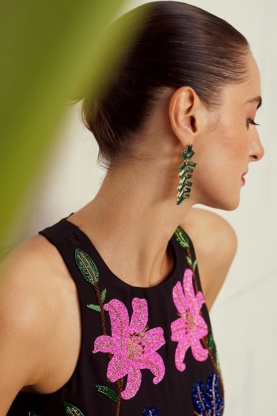 Luxe Hand-Embroidered Cocktail Dress