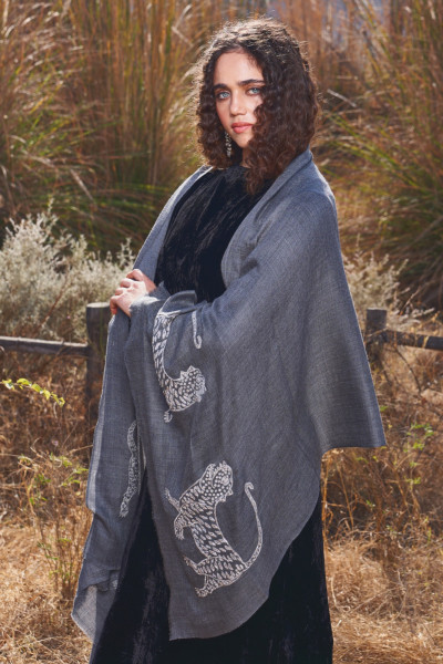 Twilight Zari Cashmere Wrap