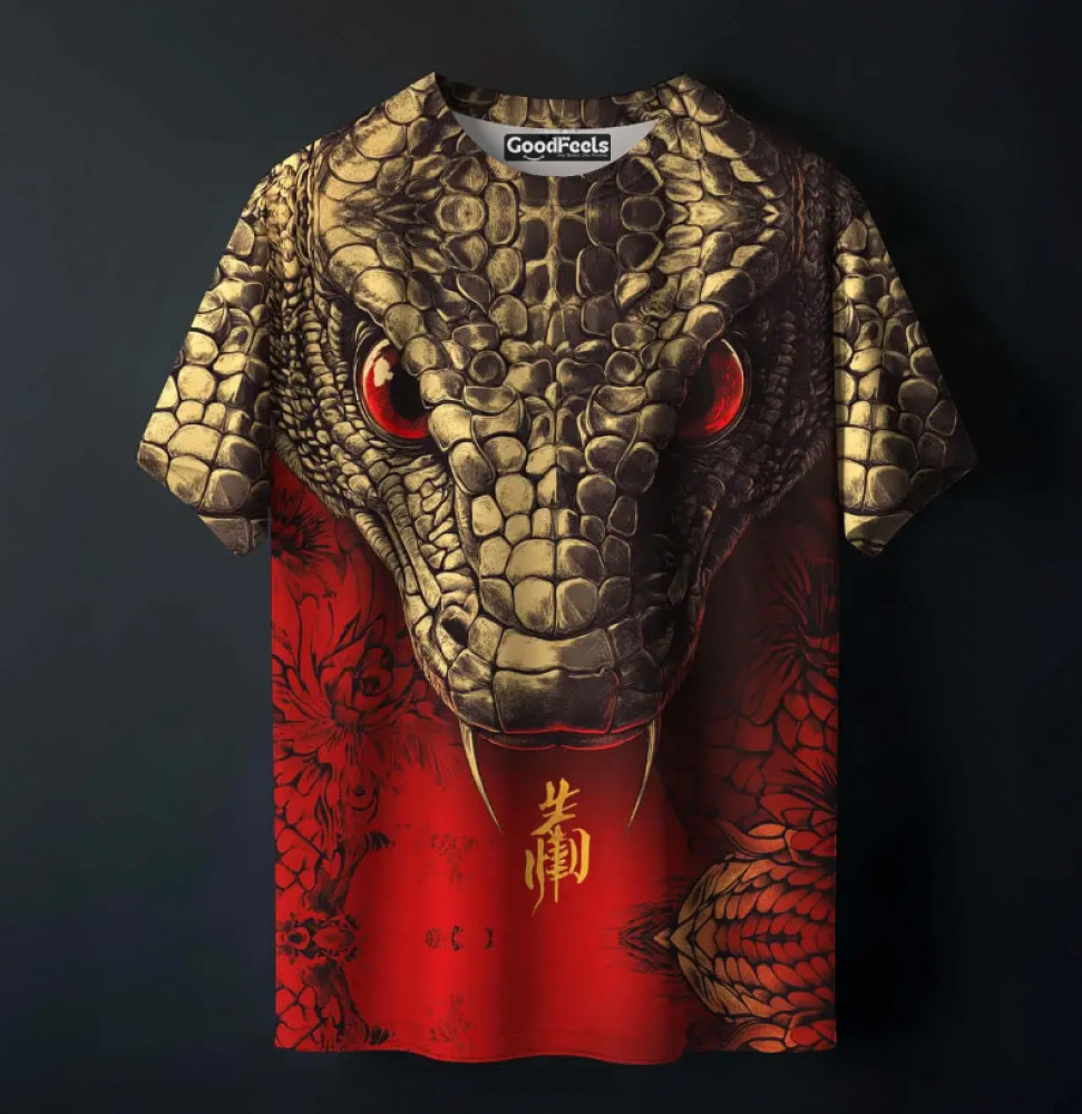 Image of Red Venom Printed Tee - Premium Oversized Cotton Tee