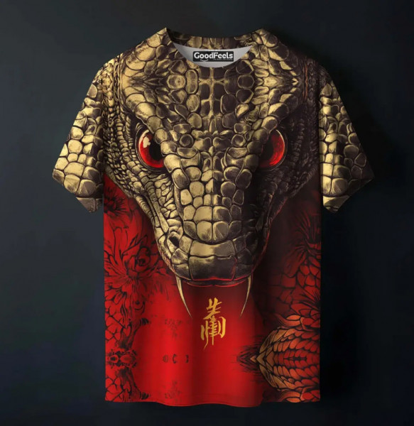 Red Venom Printed Tee - Premium Oversized Cotton Tee