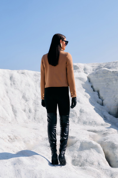 Birch Beige Structured Felt Jacket