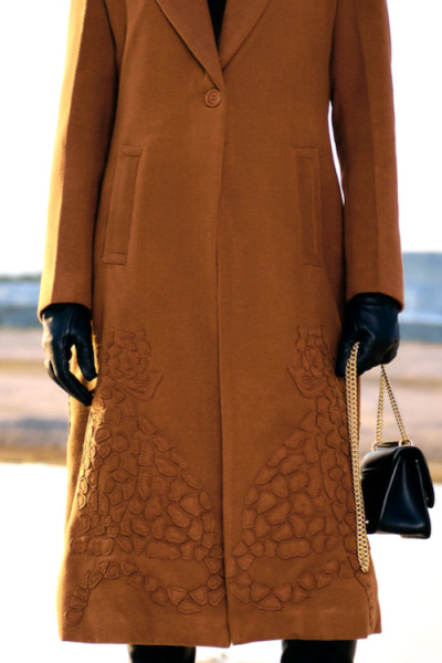 Heritage Stitch Long Jacket in Cinnamon