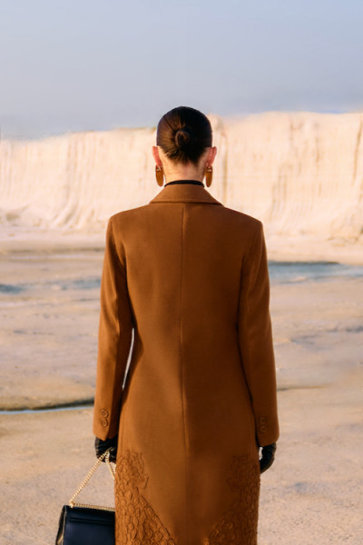 Heritage Stitch Long Jacket in Cinnamon