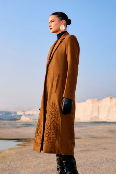 Heritage Stitch Long Jacket in Cinnamon