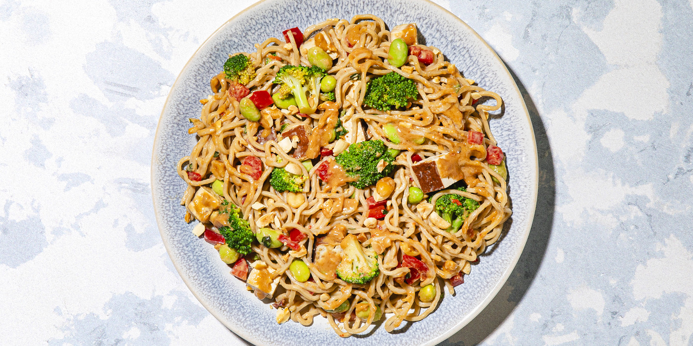Protein Peanut Noodles Bowl