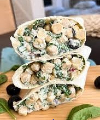 Chickpea Shakshuka  In Spinach Wrap