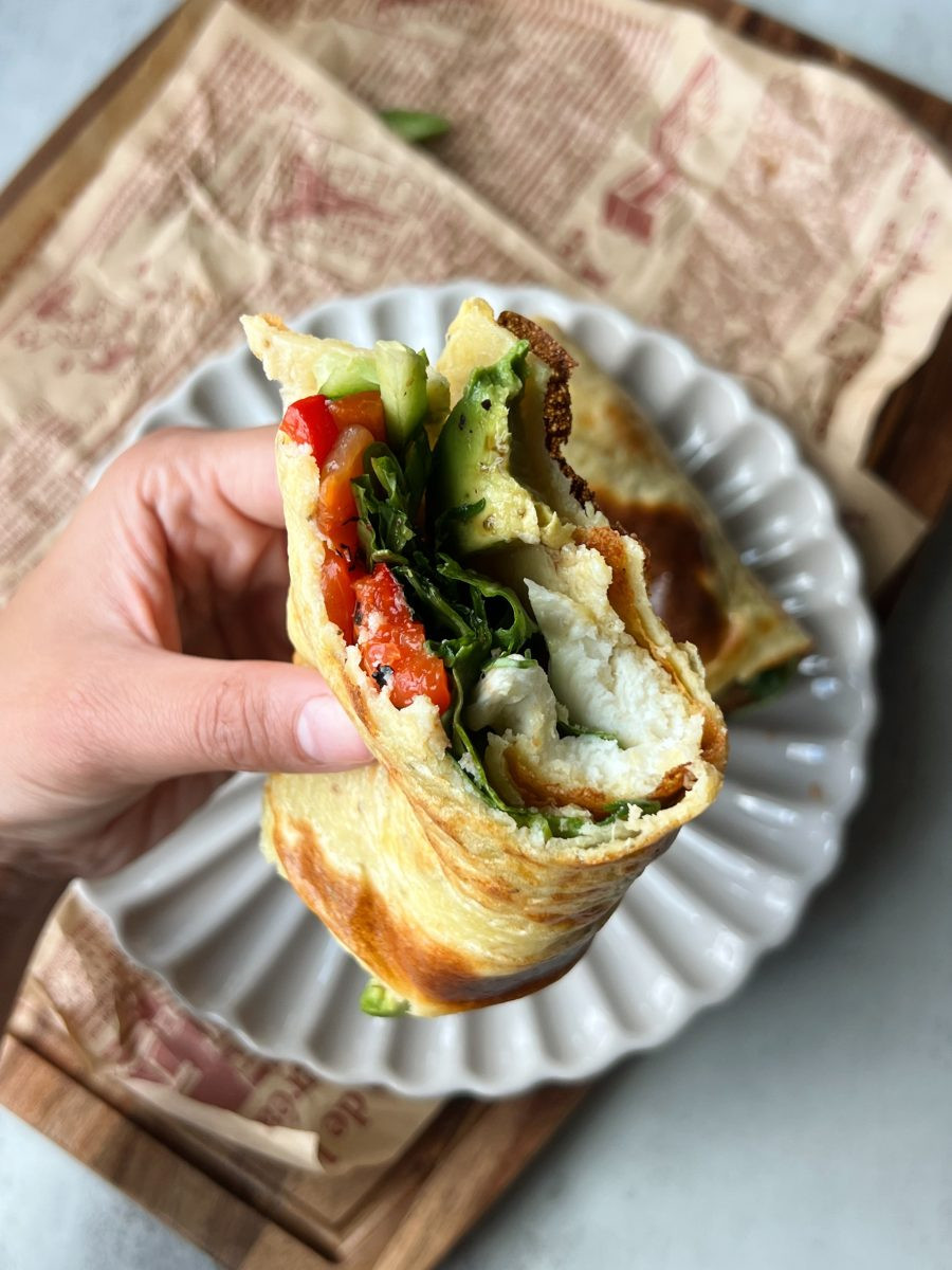 Scrambled Cottage Cheese Wrap