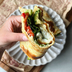 Scrambled Cottage Cheese Wrap