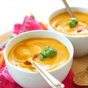 Creamy Thai Carrot Soup with Basil