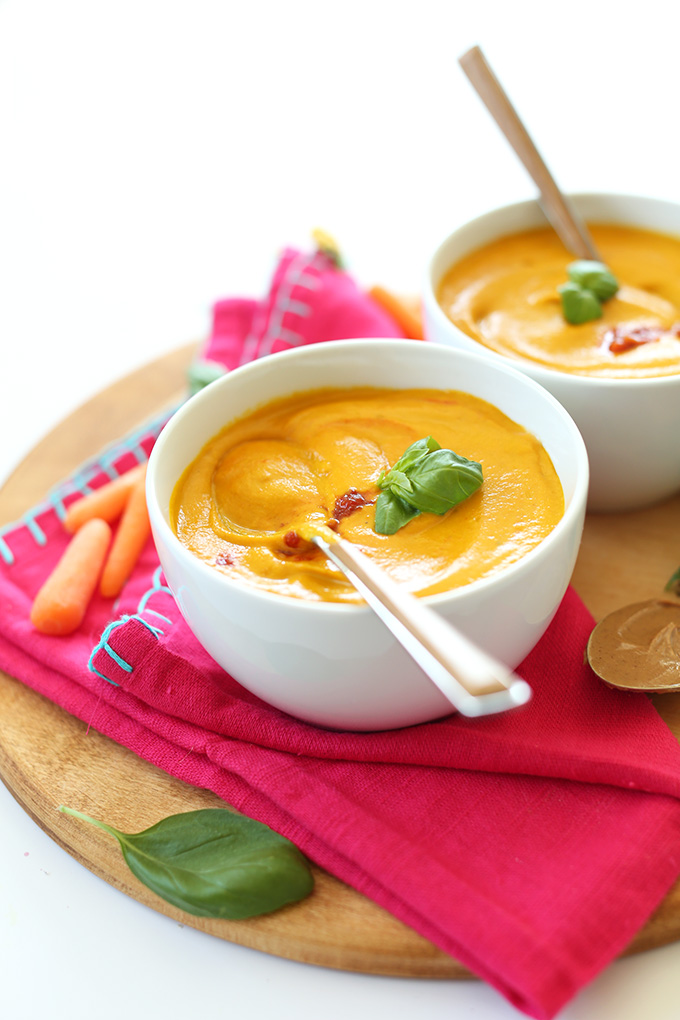 Creamy Thai Carrot Soup with Basil