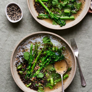 Asparagus Noodle Lentil Broth