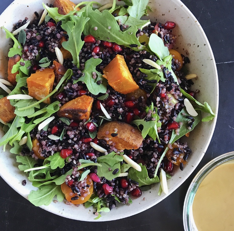 Quinoa Black Rice Roasted Veggie Salad