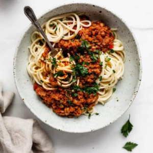 Image of Fusilli with Mung Mushroom Bolognese
