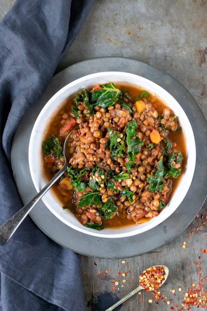 Harissa Tofu Lentil Stew