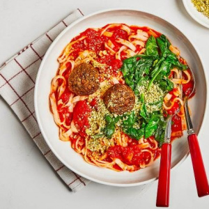 Image of Vegan  Soba Noodles Meatball Marinara
