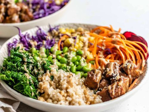 Green Mung and Tempeh High Protein Bowl