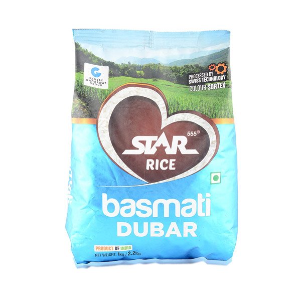 Cookstar Basmati Rice Star Rice basmati Dubar1kg