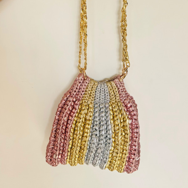 Rose Gold Crochet Bag