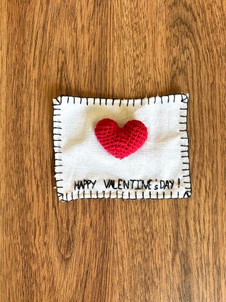 "Valentine Day" Crochet Postcard