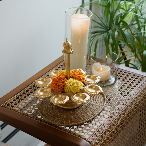 “Jashn-E-GUL“ Traditional Brass Diya Stand