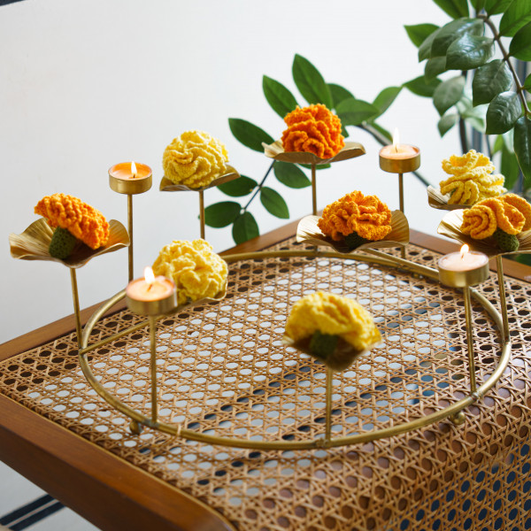 “Adaa” Traditional Lotus Brass Urli
