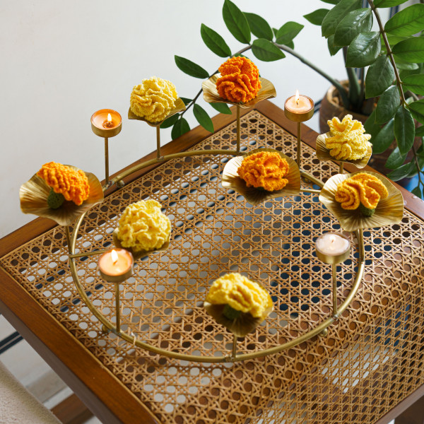 “Adaa” Traditional Lotus Brass Urli