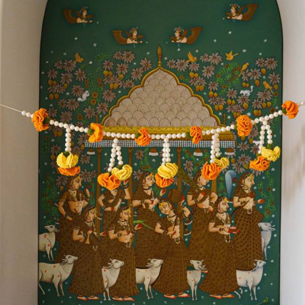 “Chaukhat” Traditional Marigold Bandanwar - Yellow