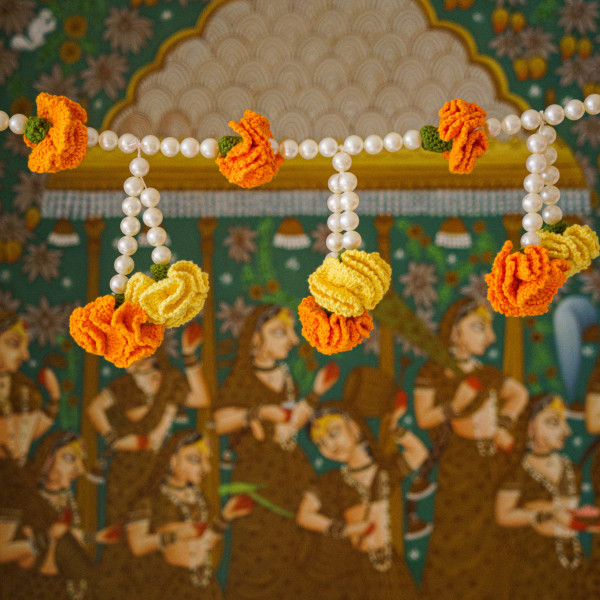 “Chaukhat” Traditional Marigold Bandanwar - Yellow