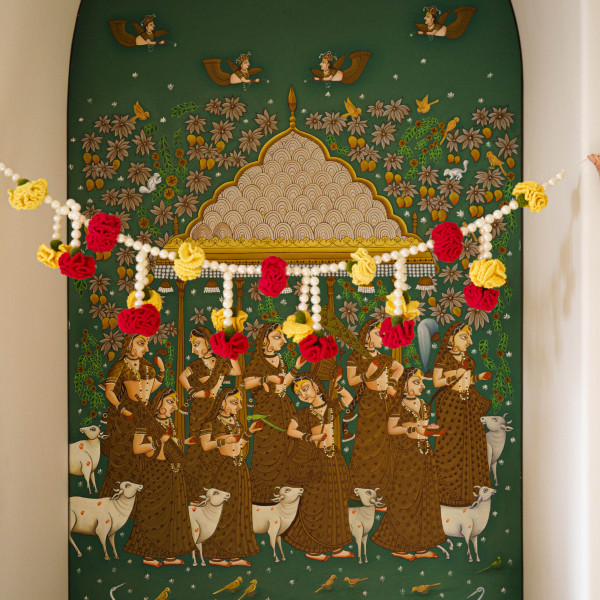 “Chaukhat” Traditional Marigold Bandanwar - Pink