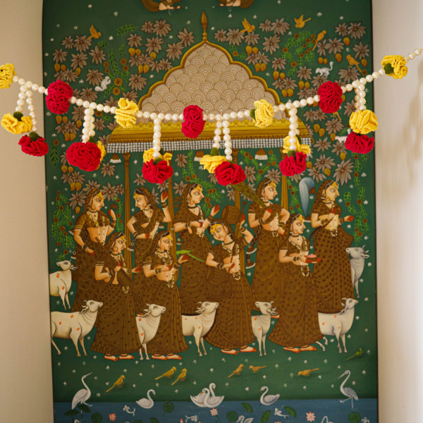 “Chaukhat” Traditional Marigold Bandanwar - Pink