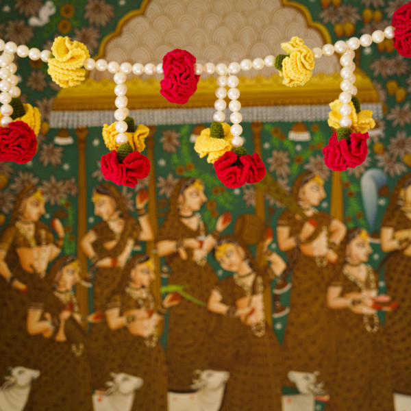 “Chaukhat” Traditional Marigold Bandanwar - Pink