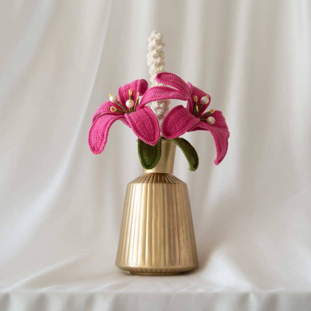Image of Embellished Lily Vase Pink