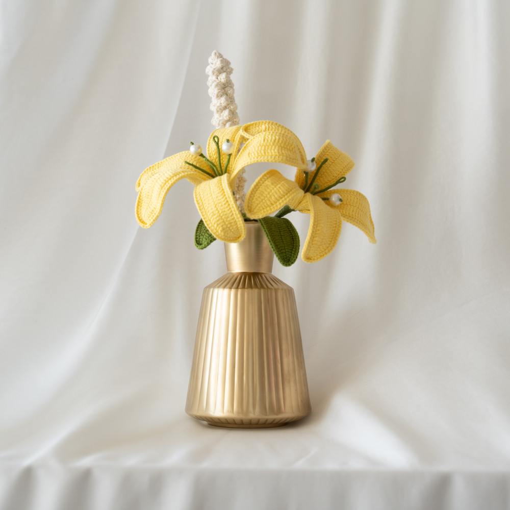 Image of Embellished Lily Vase Yellow