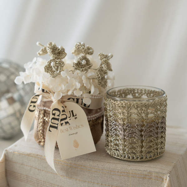 Jute Metallica Candle Combo