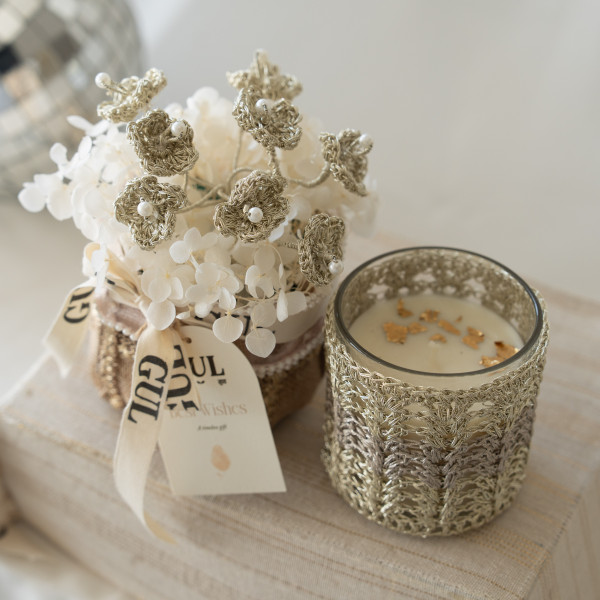 Jute Metallica Candle Combo