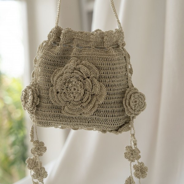 Metallic Bloom Potli - Golden