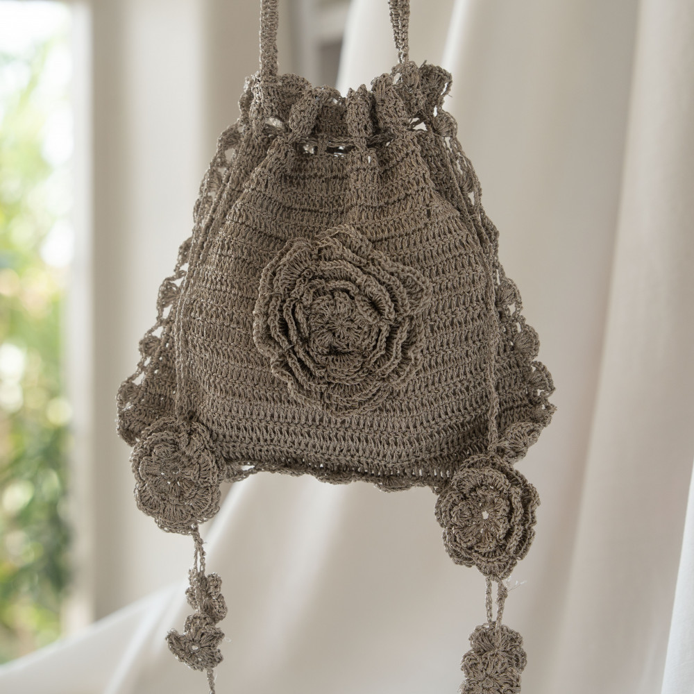 Image of Metallic Bloom Potli - Silver