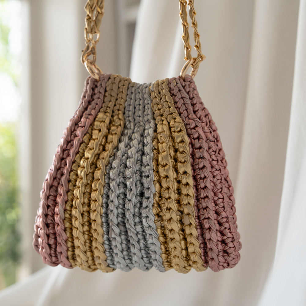 Image of Rose Gold Crochet Bag