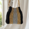 Monochrome Gold Crochet Bag