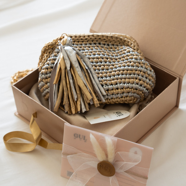 Silver Gold Crochet Bag