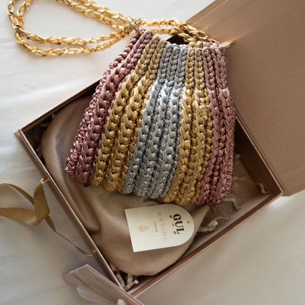 Rose Gold Crochet Bag