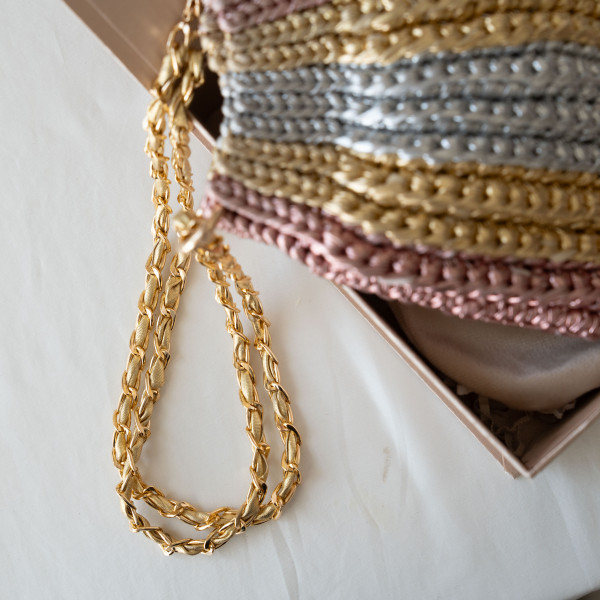 Rose Gold Crochet Bag