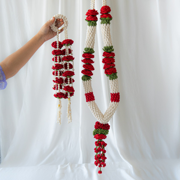 Red Rose Varmala + Kaleera Combo