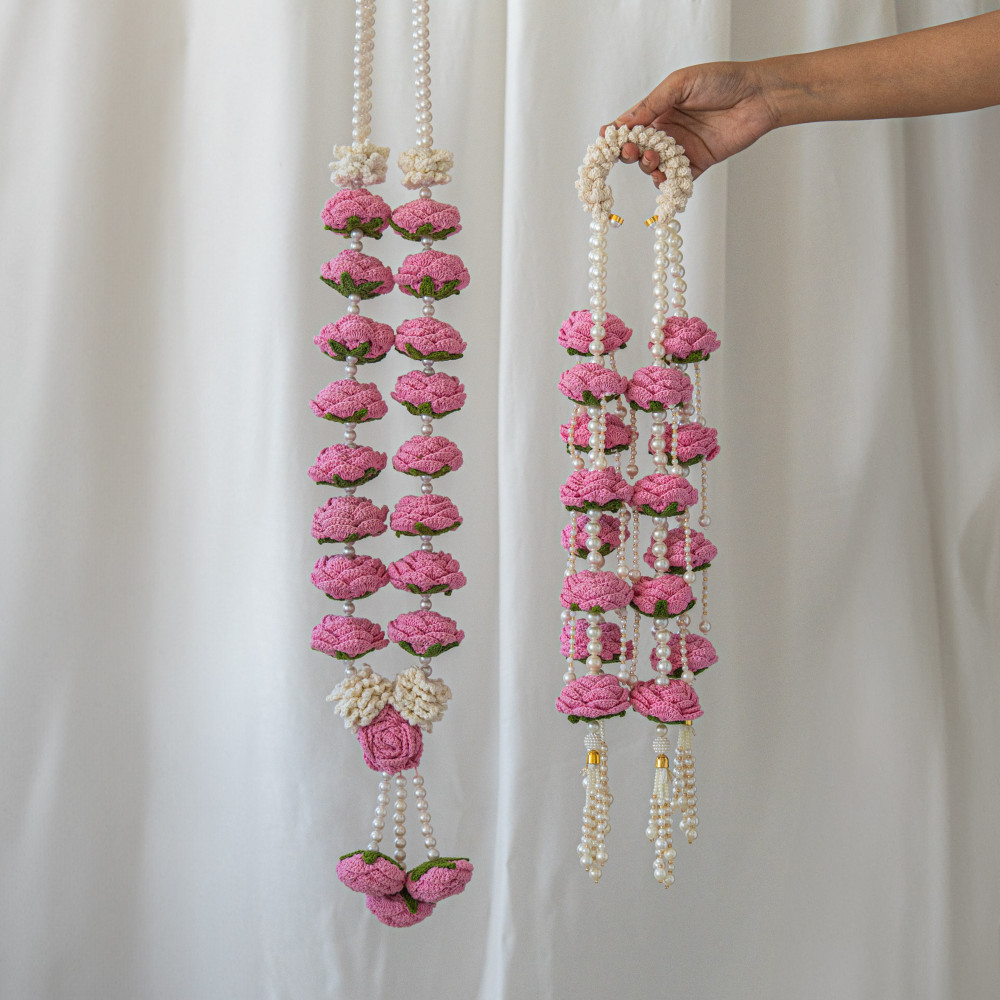 Image of Eternal Blush Varmala + Blush Kaleera Combo