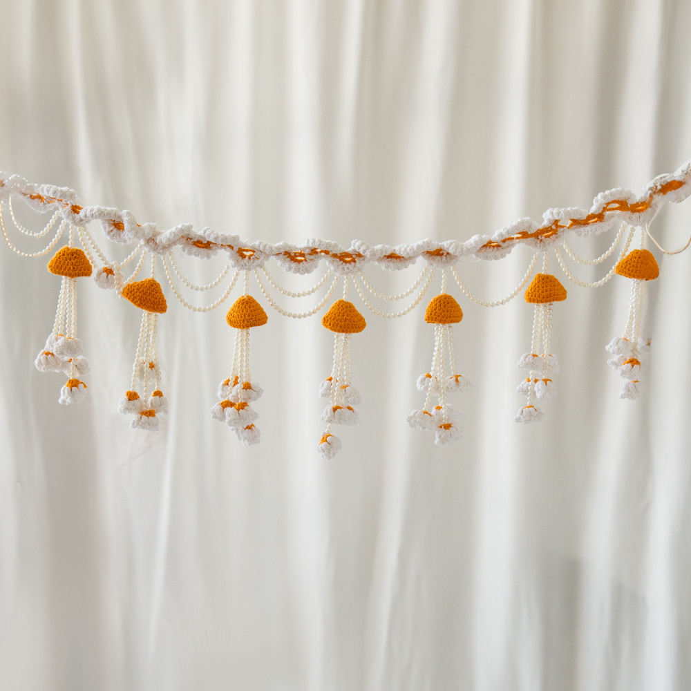 Image of Tangerine Crochet Bandanwar