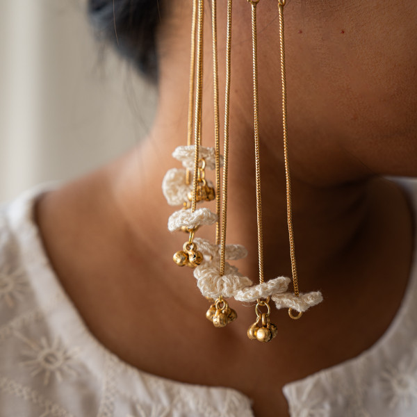 Floral Drip Cuffs - White