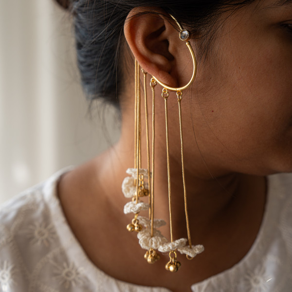 Floral Drip Cuffs - White