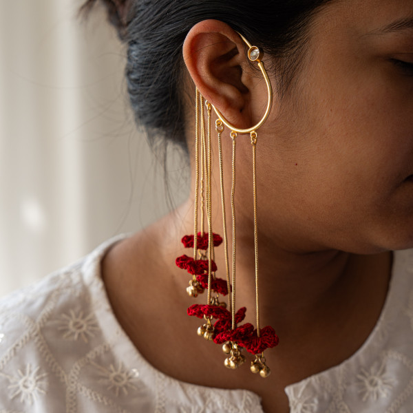 Floral Drip Cuffs - Red