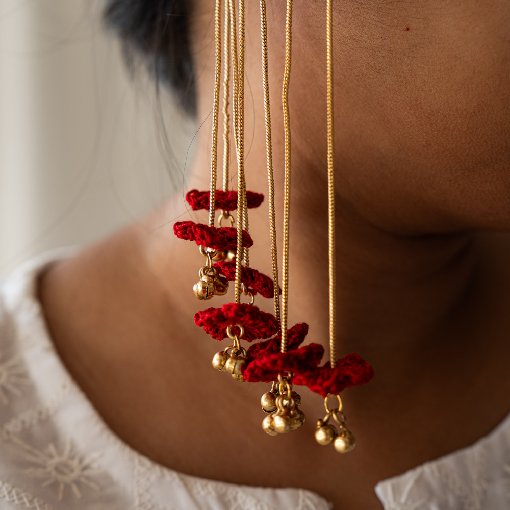 Image of Floral Drip Cuffs - Red
